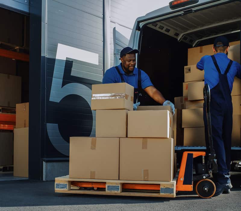 package for delivery at the loading dock