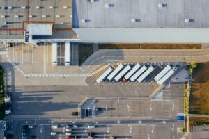 parked freight trucks